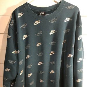 Nike Sportswear Womens Crewneck All Over Print BV4994-347 Team Green Sz XXL